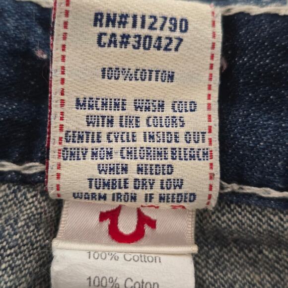True Religion Rare Ultra Hot Made In USA Denim Jeans Size 28 Womens Flare - Picture 5 of 8